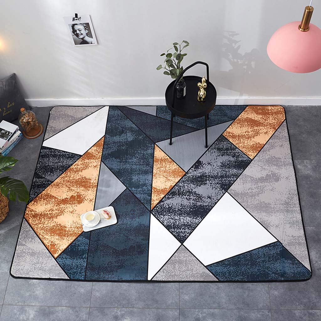 Tapis moderne géométrique pour salon tapis anti-bruit facile à laver