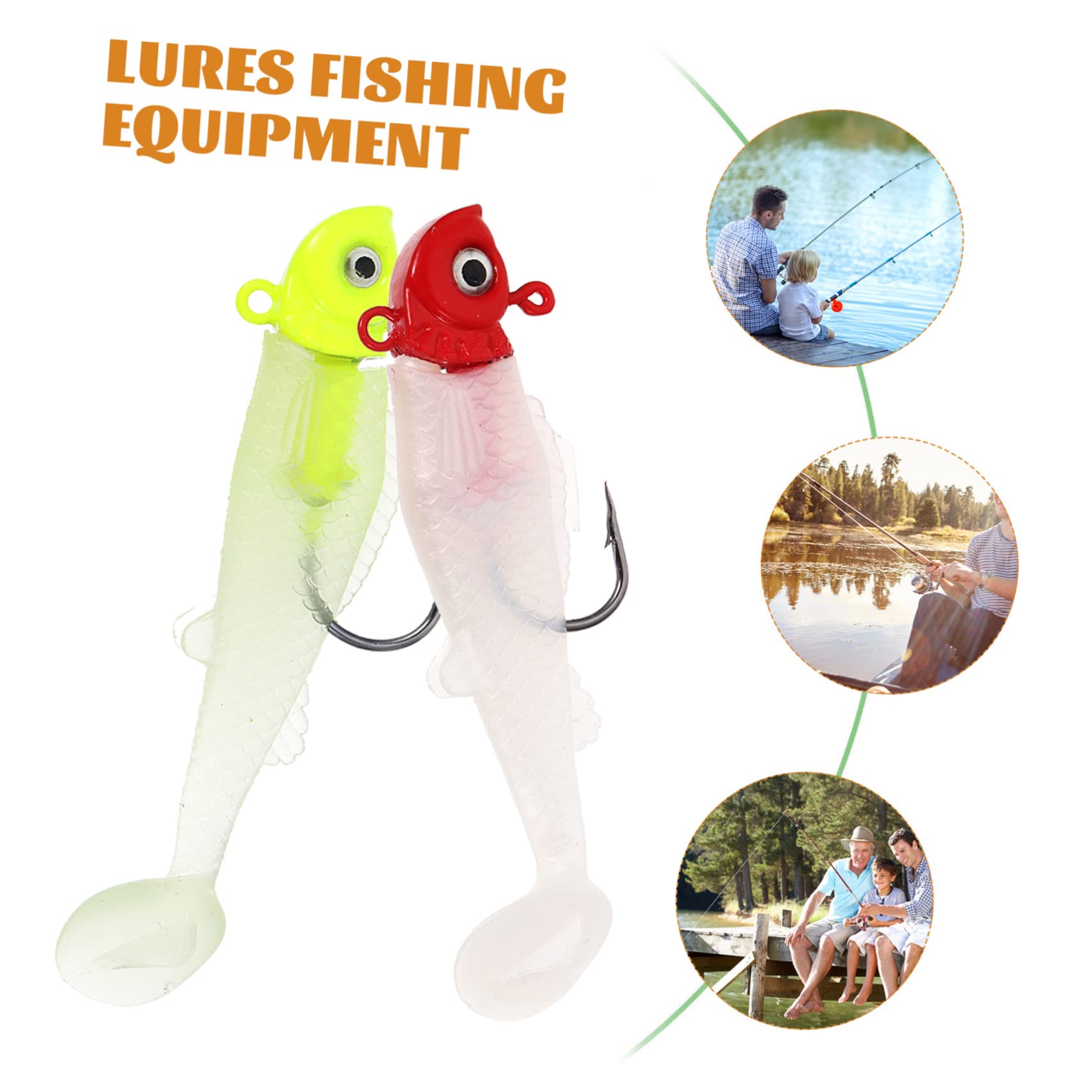 ABOOFAN 24 Pièces Leurres De Pêche Bar Rayé Plastique Souple