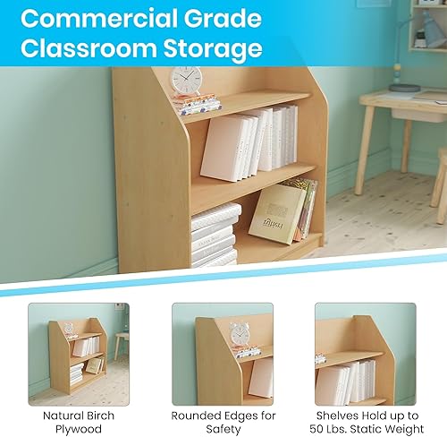 Miniatura 58 de Flash Furniture Hercules Series - Gabinete de almacenamiento de madera de 5 secciones para aula, gabinete de almacenamiento para aula escolar con 5