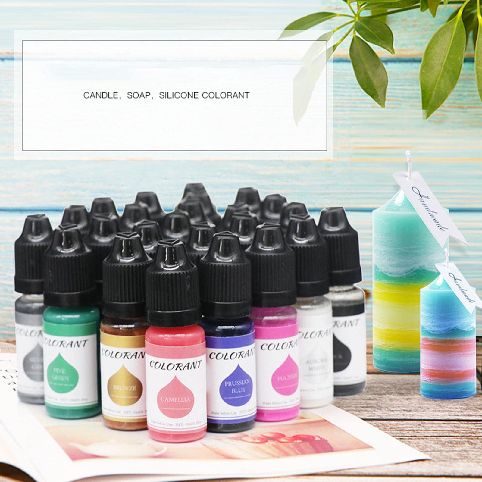 Pigment z żywicy epoksydowej, 24 kolory, płynny barwnik z żywicy, nietoksyczny barwnik do żywicy, sztuka, biżuteria, rękodzieło, materiały do produkcji świec mydlanych