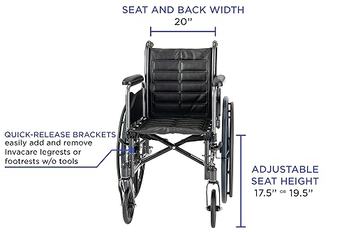 Miniatura 3 de Invacare Tracer EX2 Silla de ruedas para adultos plegable estándar de 16 pulgadas, reposapiés y brazos completos