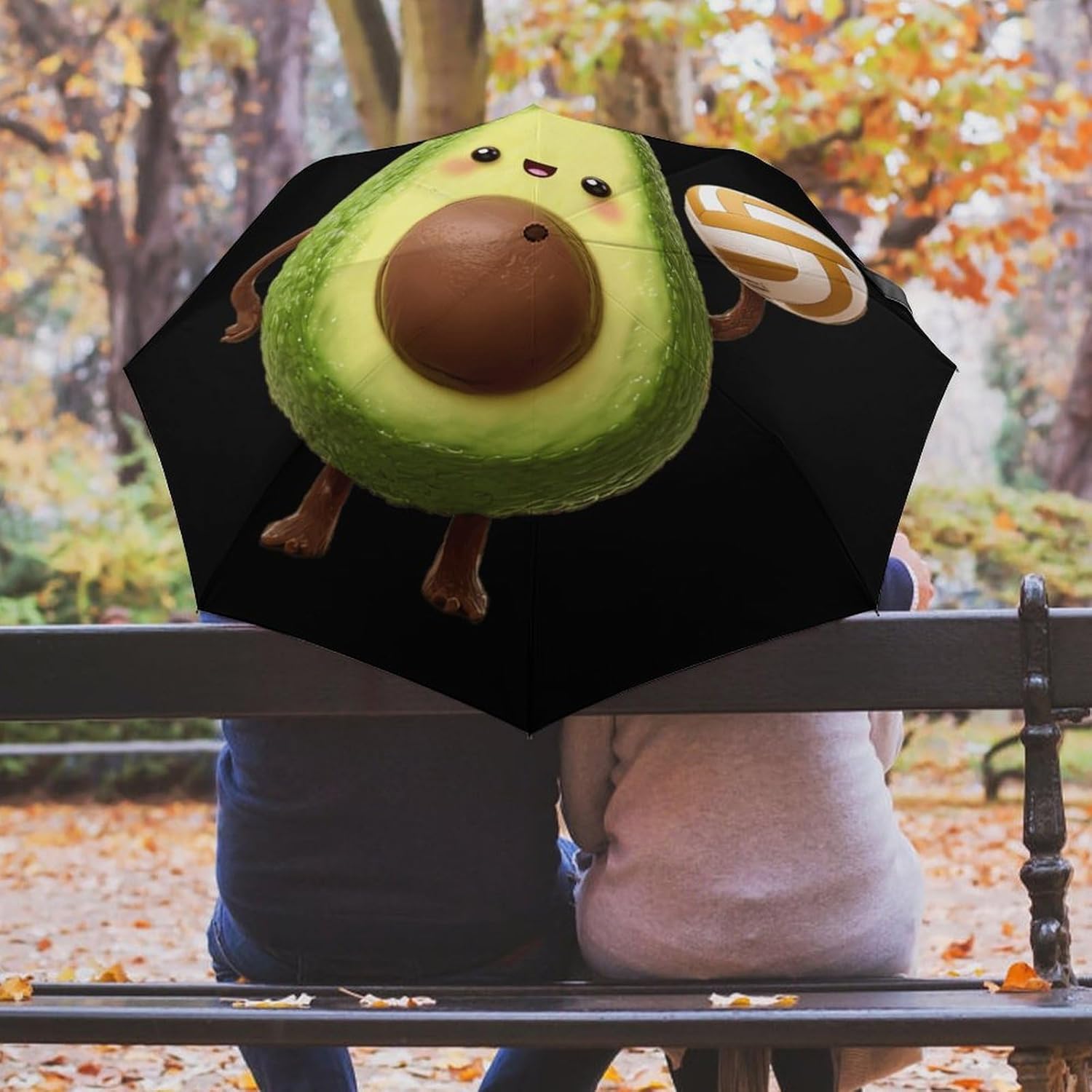 Avocado1 Playing Volleyball Portable 3 Folding Travel Umbrella for Rain Auto Open And Close Lightweight Packable