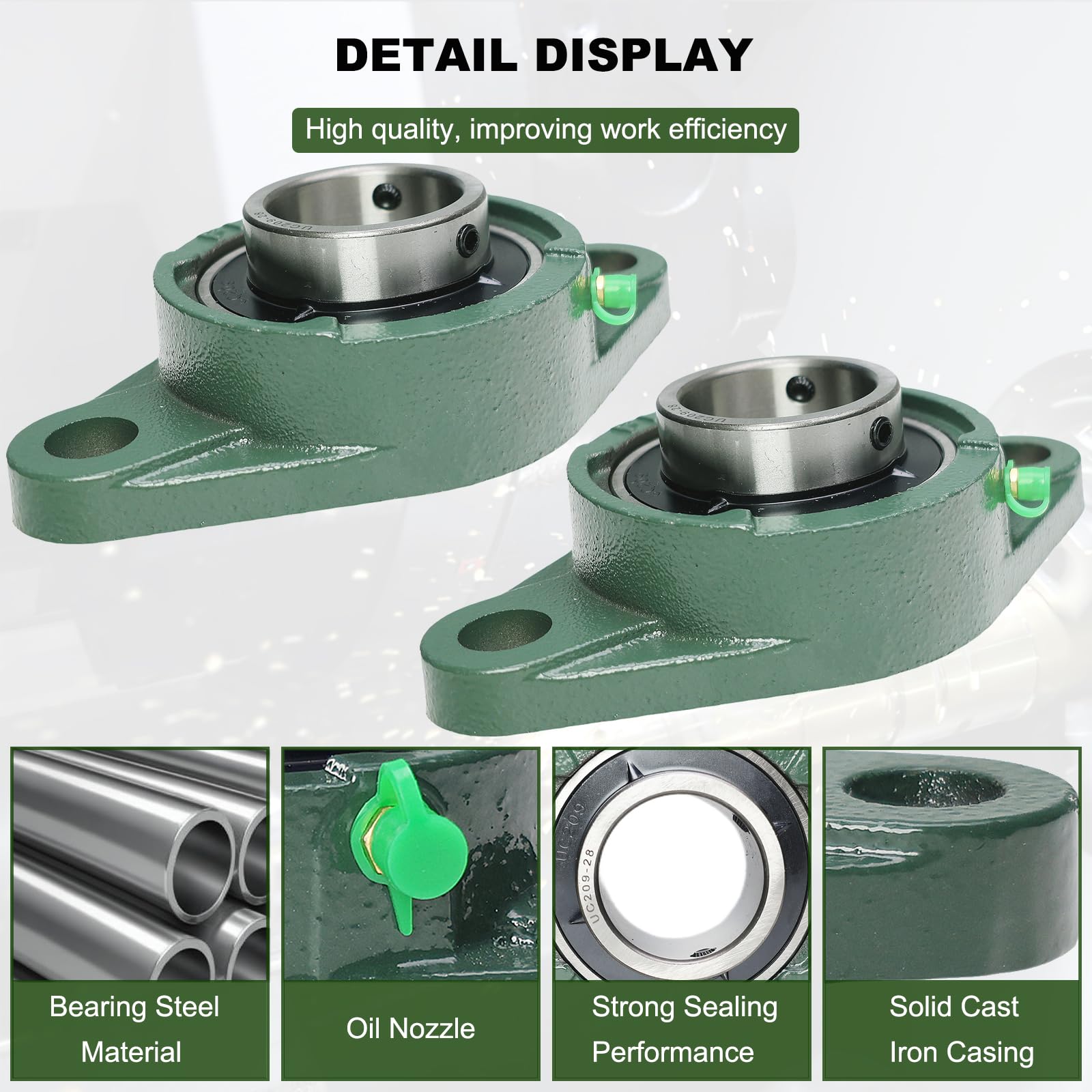 Cuscinetti A Sfera Con Flangia UCFL209-28 - Alesaggio 1-3/4 Pollice - 2 Pezzi - XIKE