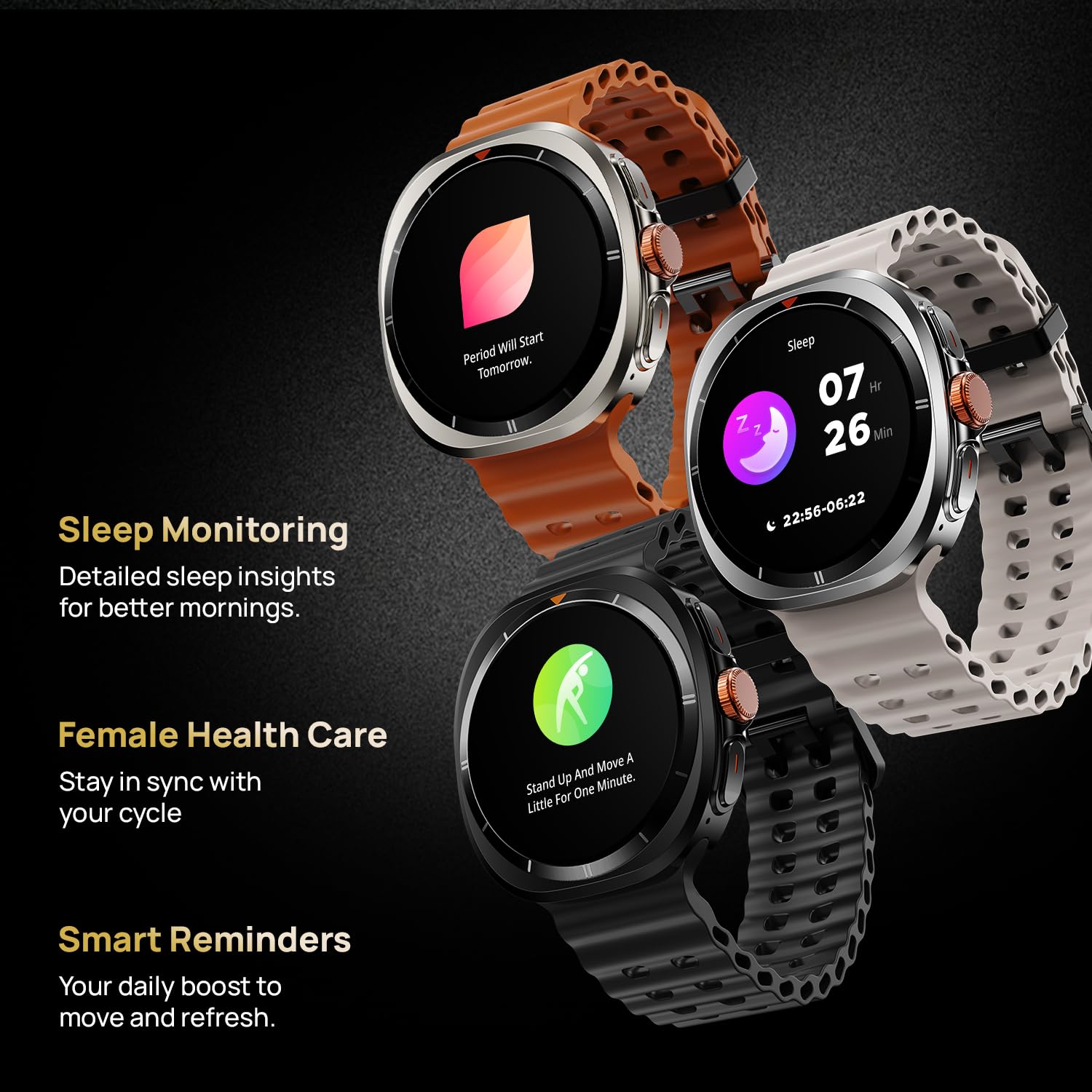 Fire-Boltt Axiom Round Smart Watch 1.43" Super AMOLED Display with Always-On Mode, Bluetooth Calling, Rotating Crown, SPO2 & Heart Rate Monitor, IP67 Waterproof Silicone Smartwatch for Men - Orange — Amazon image 11