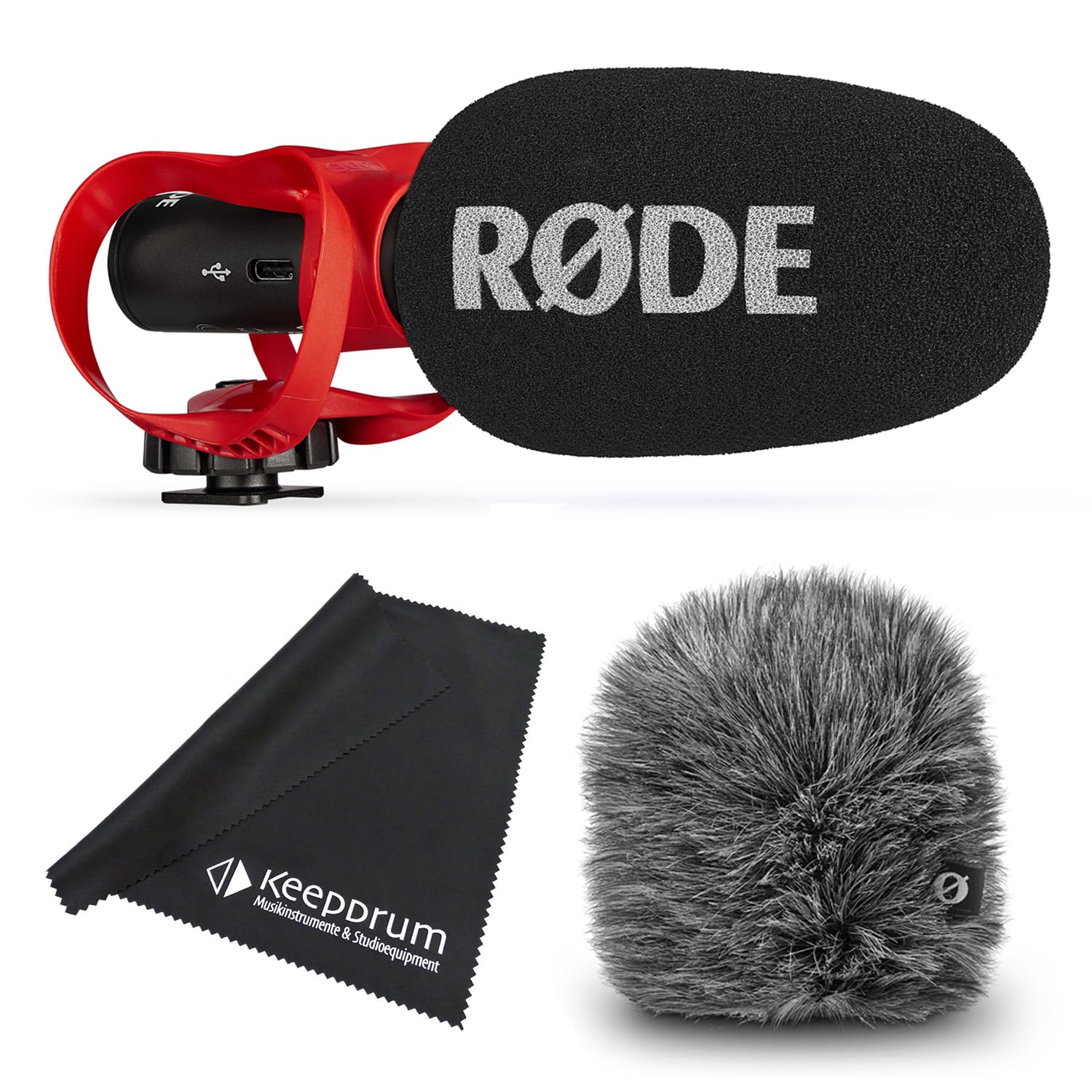 Rode Videomic Go II Helix Caméra directionnelle USB avec protection contre le vent WS12 et chiffon Keepdrum