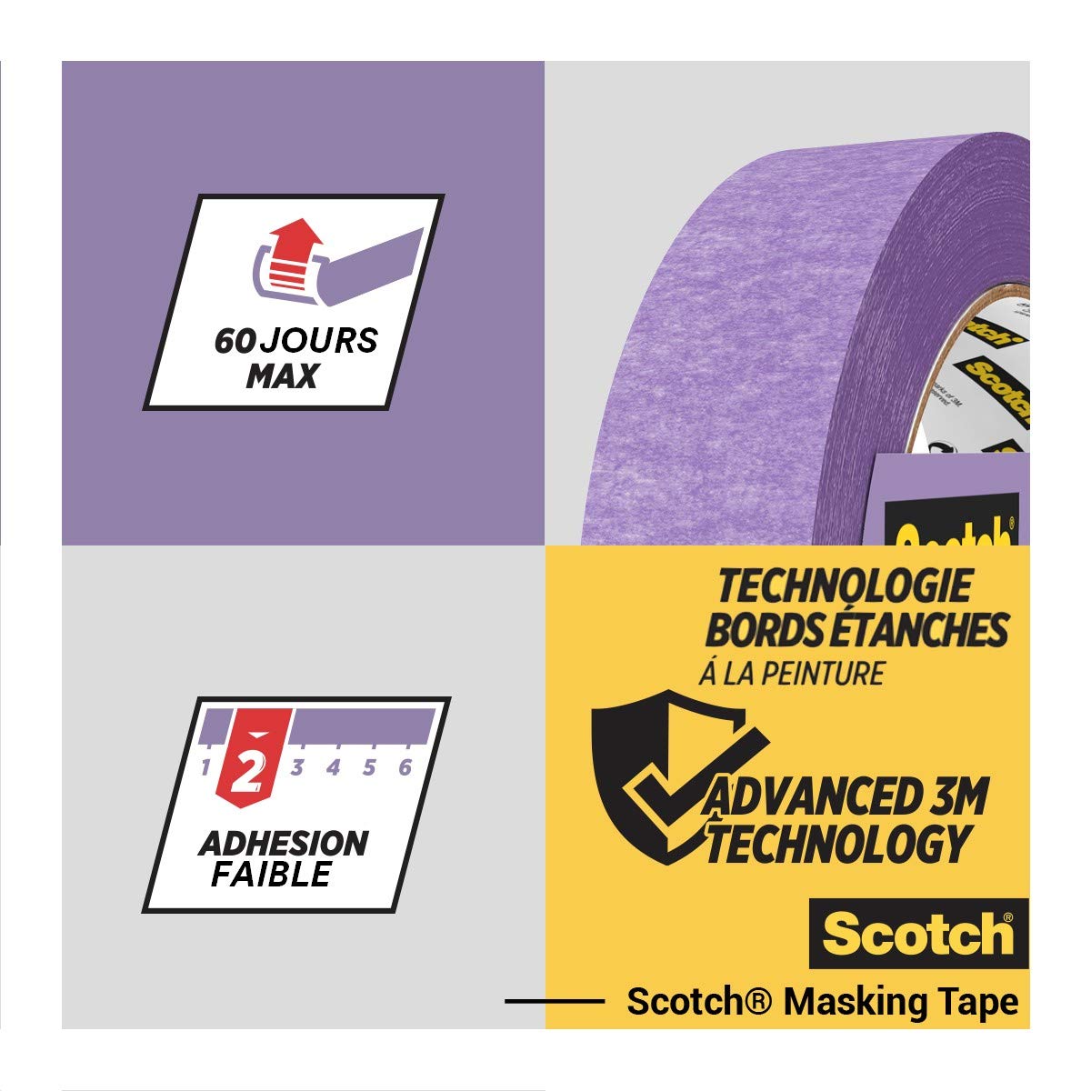 Scotch - Nastro coprente per superfici sensibili, 36 mm x 41 m, linee di colore super nitide per pittura sensibile all'interno, carta realizzata da fonti controllate PEFC