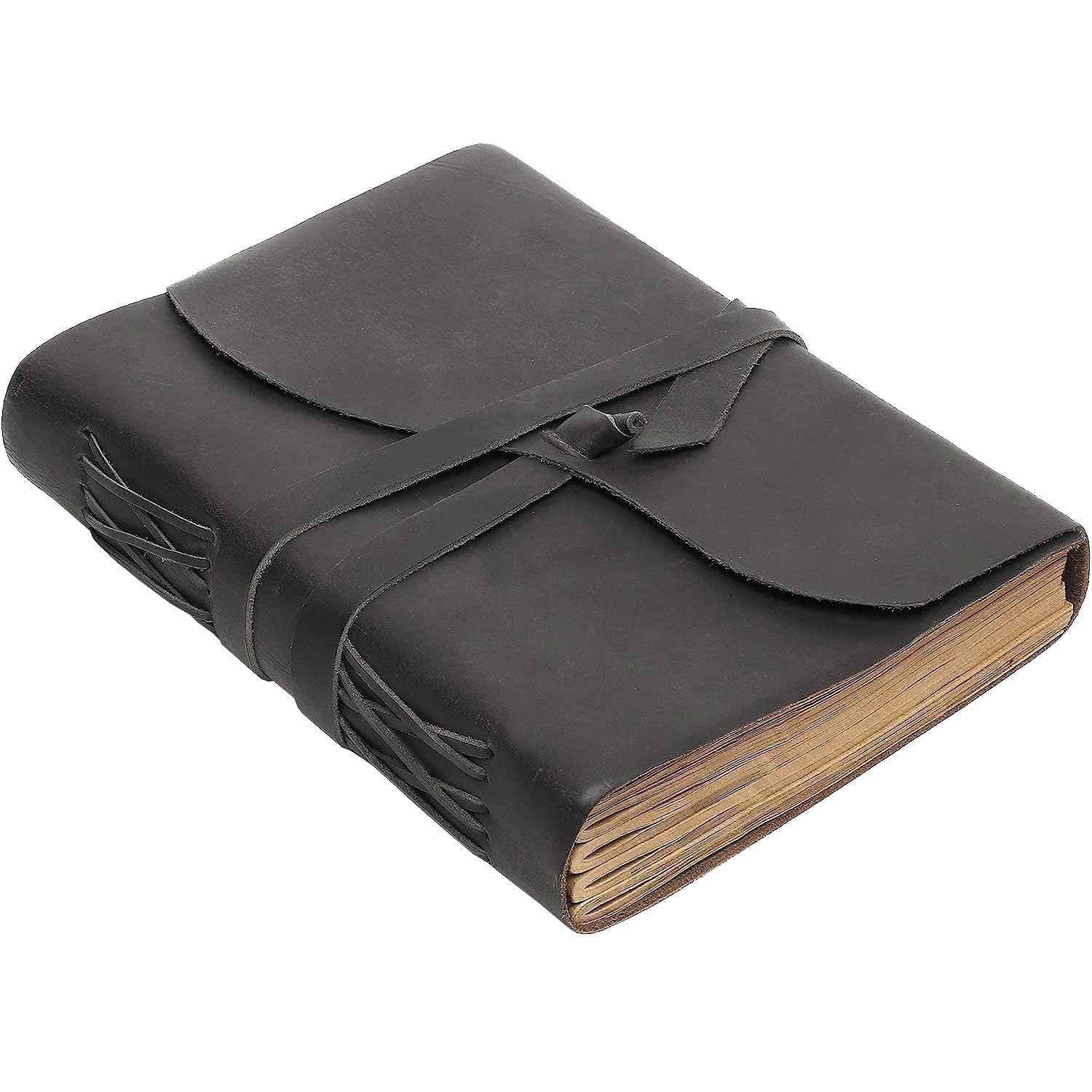 Succor Handmade Genuine Leather Journal 8x6 inch – Lined Writing Notebook with 240 Thick Kraft Pages, Travel Diary, Personal Journal & Gift for Men and Women