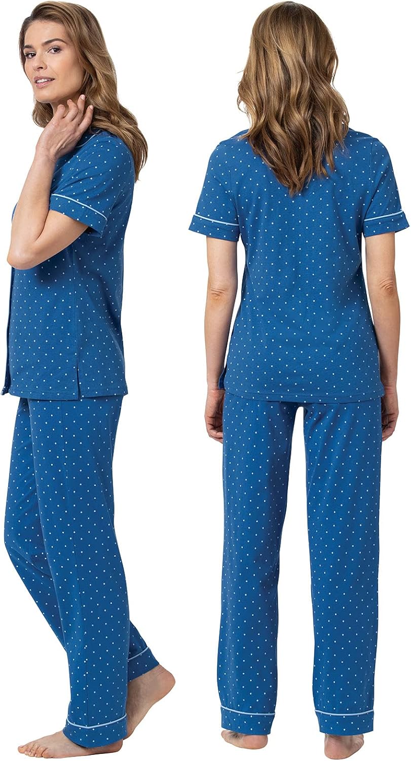 PajamaGram Women’s Pajamas - PJ For Women Set, Short Sleeve, 100% Cotton - Image 2