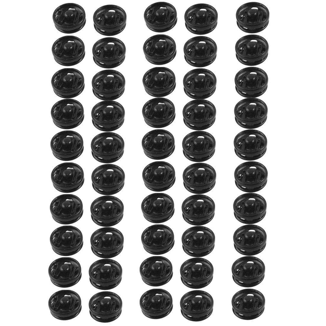 Sourcing Map Lot 6 Boutons Noir Couture Fermeture Boutons-Pressions 10 Mm