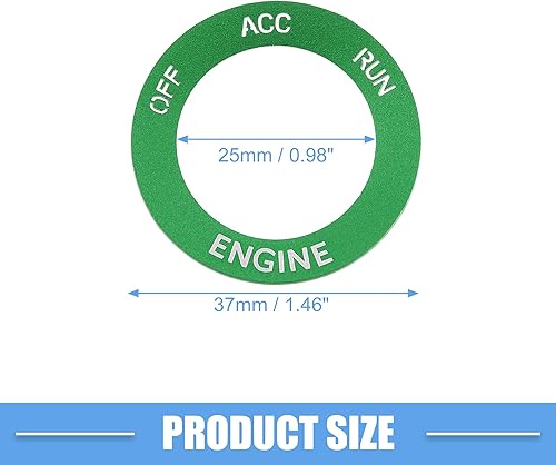 Miniatura 4 de A ABSOPRO Calcomanía para el botón de encendido y parada del motor para Dodge Challenger Charger 2010-2020, aleación de aluminio, color verde
