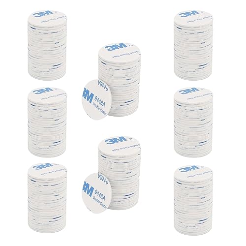 WANGhoo - Paquete de 100 cintas adhesivas de doble cara de 9.8 ft, cinta de doble cara súper adhesiva, diámetro de 0.984 in, adhesivo de montaje