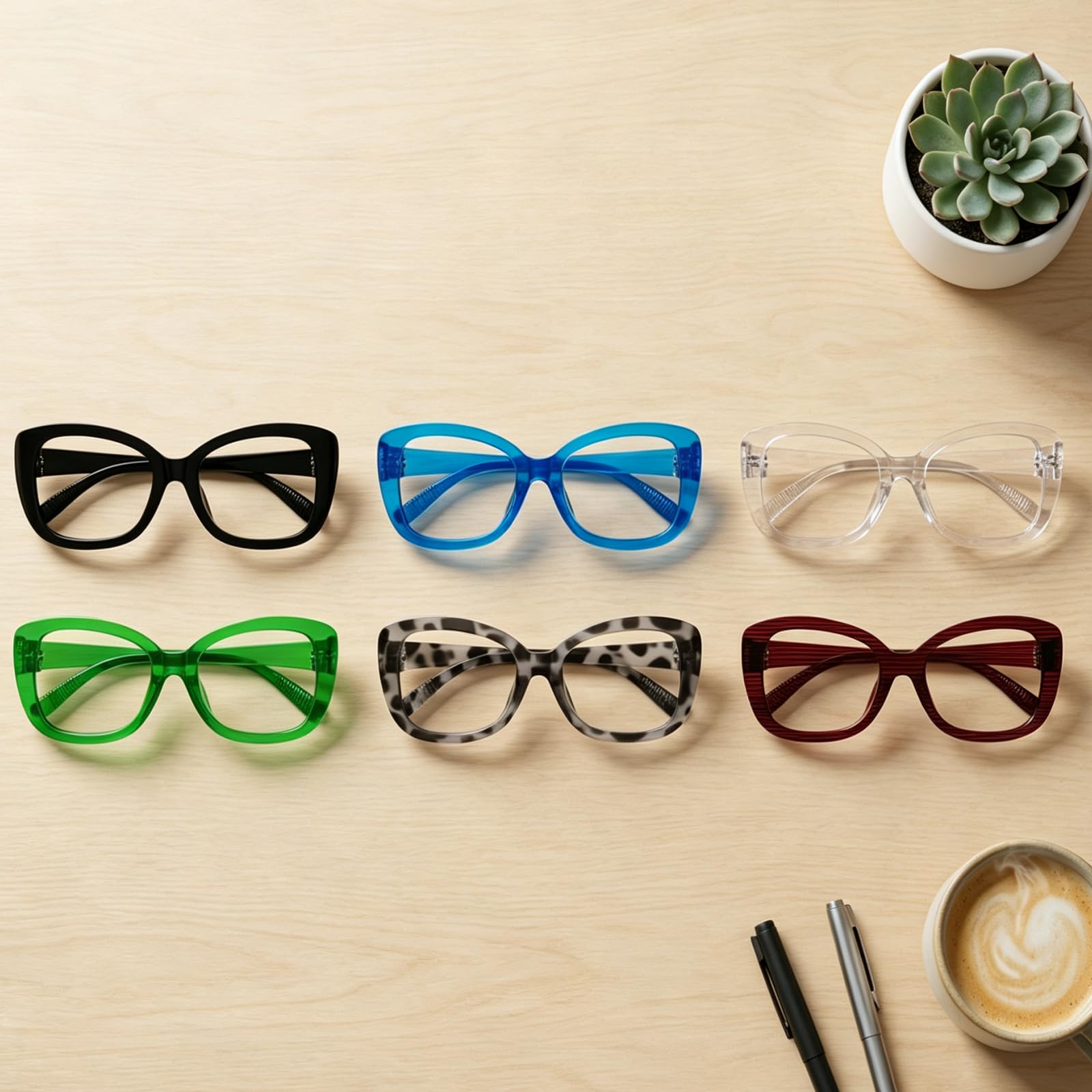 Eyekepper 6er-Pack Metallfreie Schraubenlose FederScharniere Lesebrille für Damen – Stylische Lesebrillen für Frauen