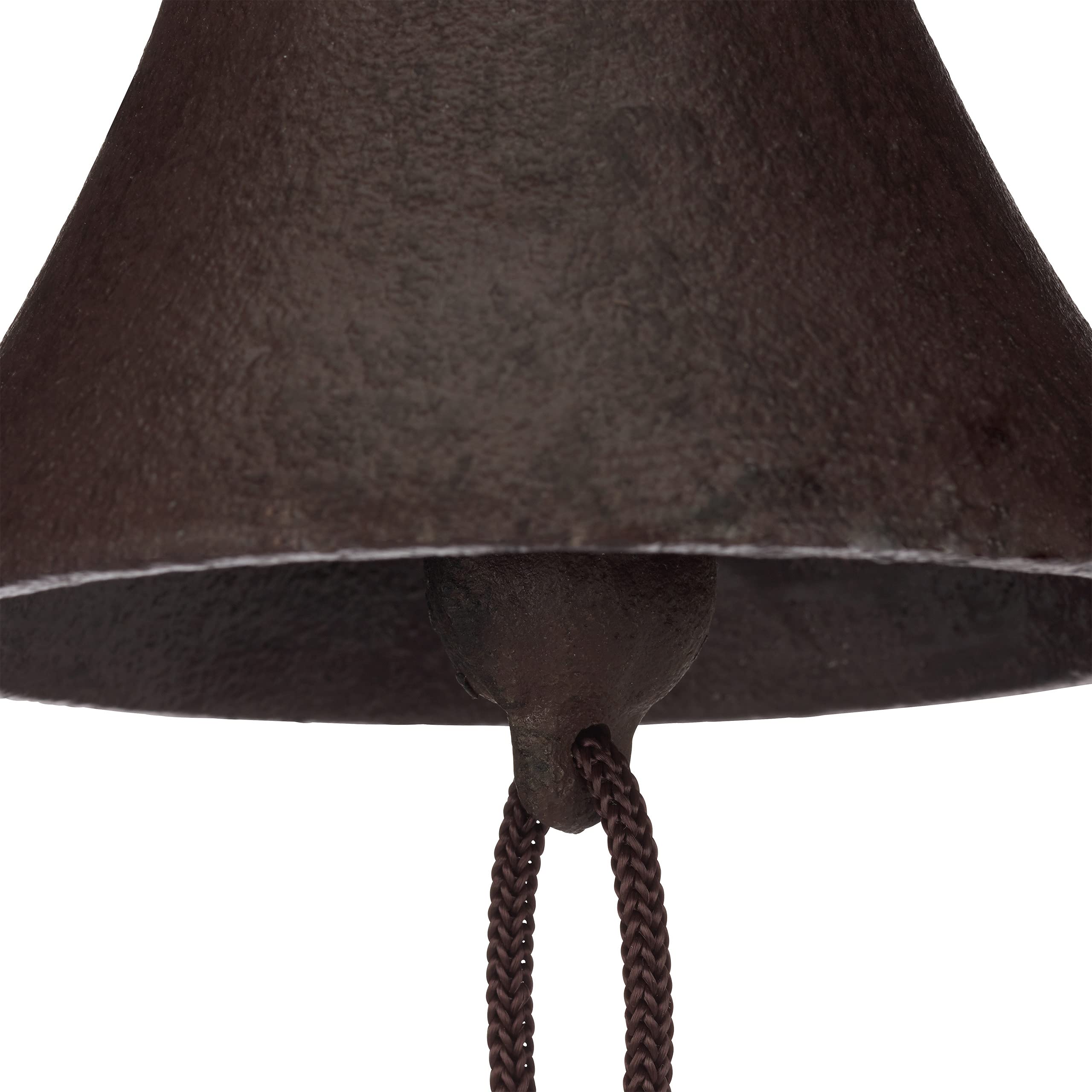 Relaxdays Cloche Porte Sonnette Fonte, Clé et Cadenas, Charme nostalgique, pour Maison et Jardin, Rustique, Brun Rouille, Marron