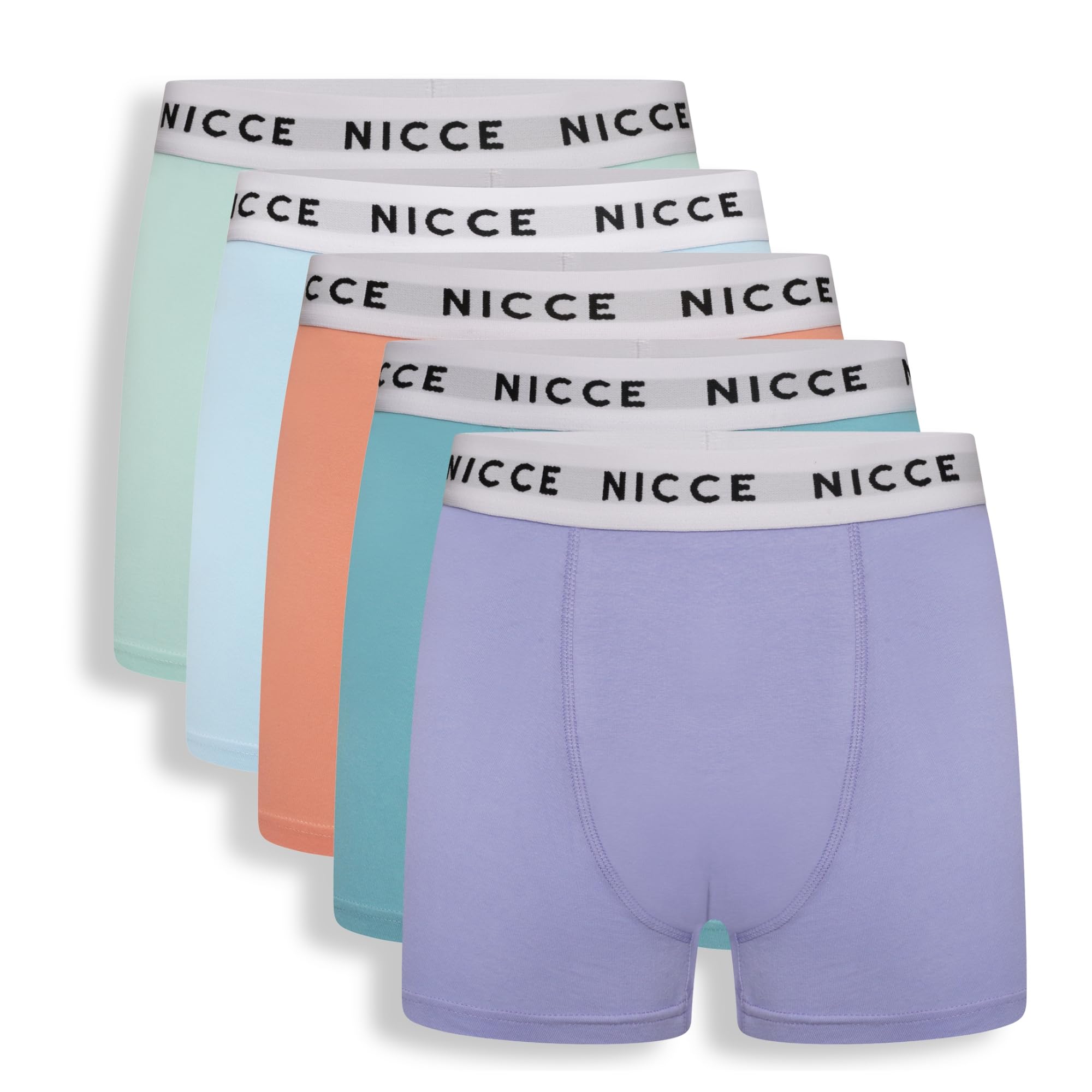 Nicce Men's 5-Pack Boxer Briefs - Cotton Rich - Stretch Fit - Logo Waistband - XL