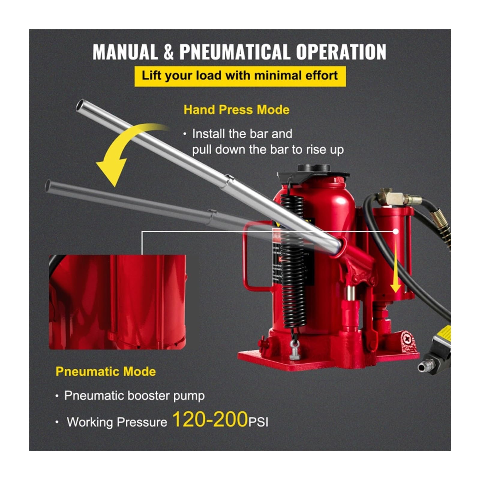 VEVOR Cric Per Rimorchio Da Saldare, Carico Dinamico 907 Kg, Sollevamento 283-533 Mm, Corsa 254 Mm Con Maniglia Per Camper Yacht Rimorchio 94228910 - Foto 10