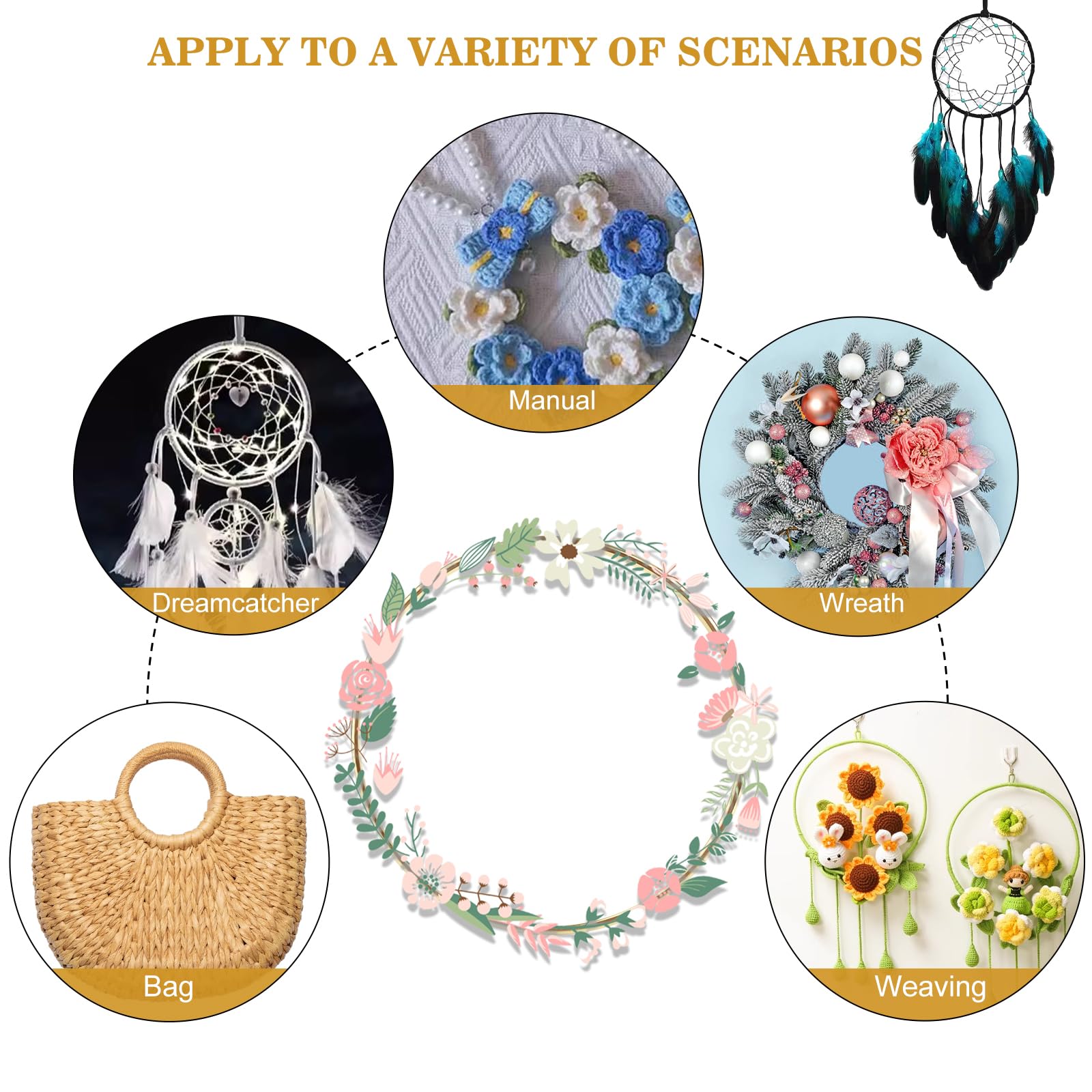 Anelli In Metallo Per Fai Da Te - Set 16 Pezzi Per Acchiappasogni E Decorazioni - Foto 7