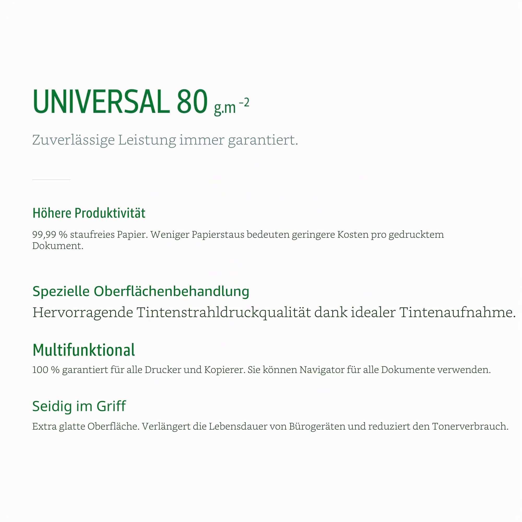 Navigator Universal Premium Büropapier, A4, 80 g, 15 Ries à 500 Blatt