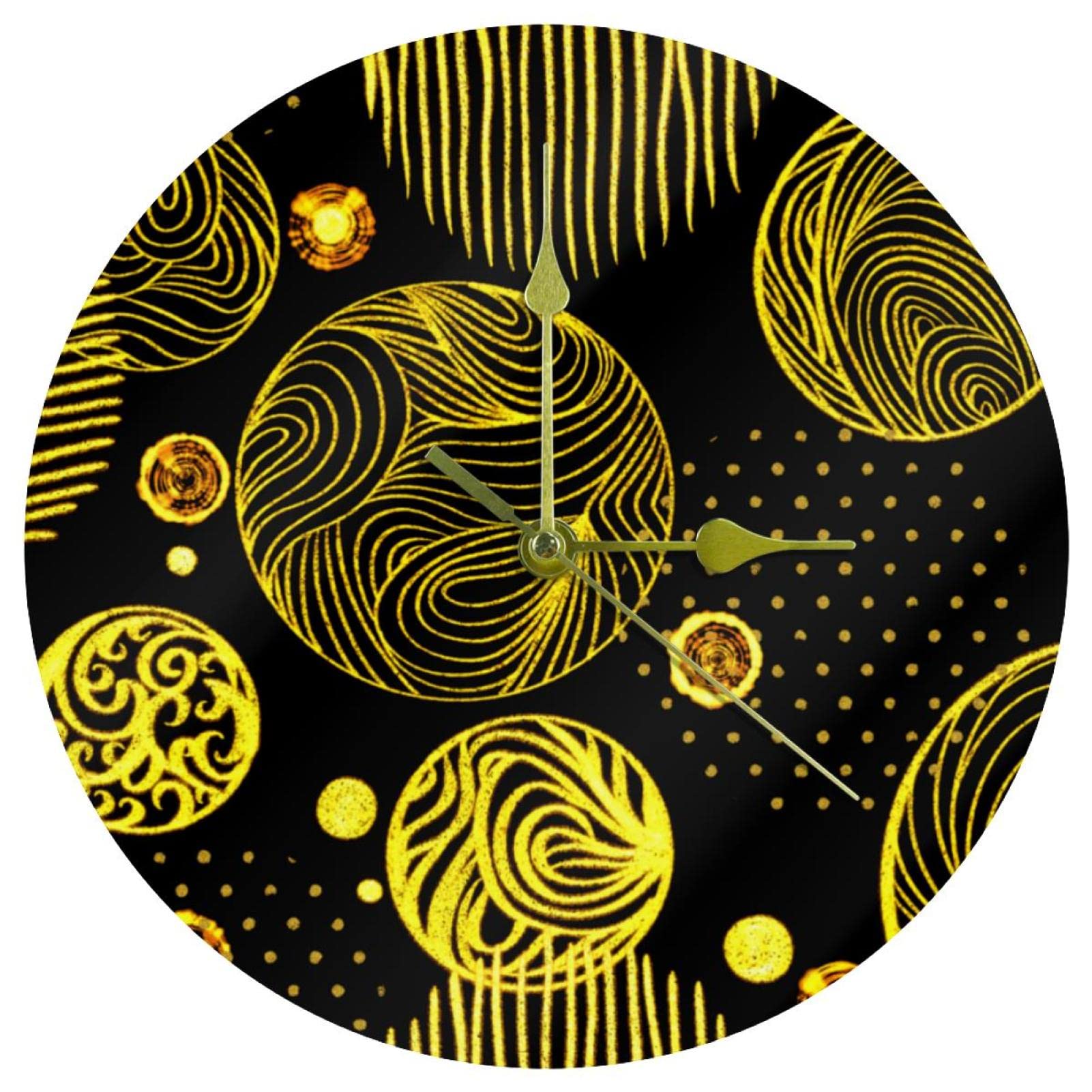 Horloge murale acrylique dorée 24cm silencieuse sans tic-tac ronde