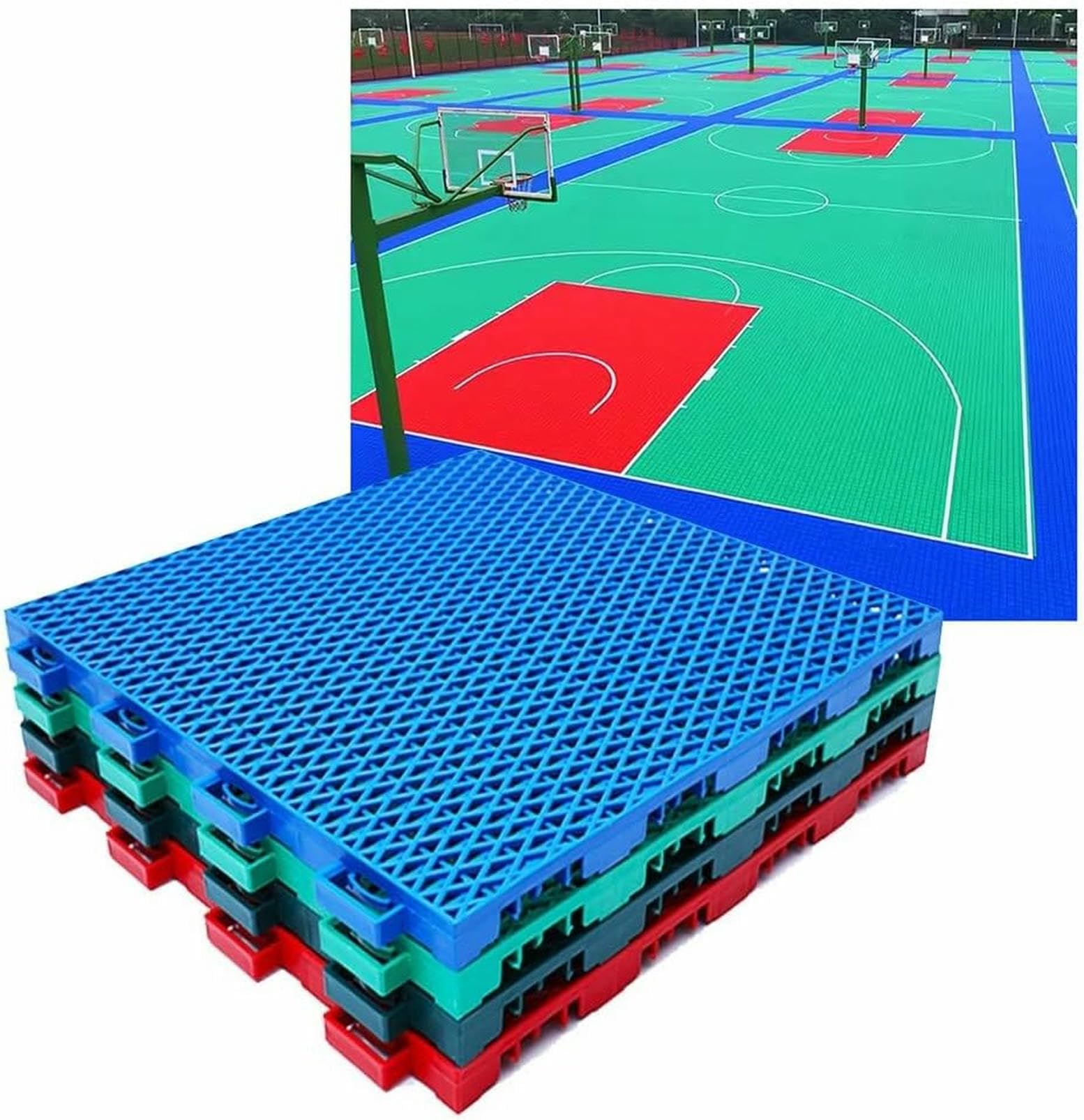 Dalles de volleyball extérieures de verrouillage modulaire sol de sport