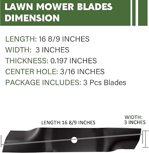 Miniatura 2 de Cuchillas de alta elevación para cortacésped MTD Cub Cadet Enforcer Recon M48-KW GF1748 HF1748 M48-HN 02005017 742-04417 942-04417 01005336