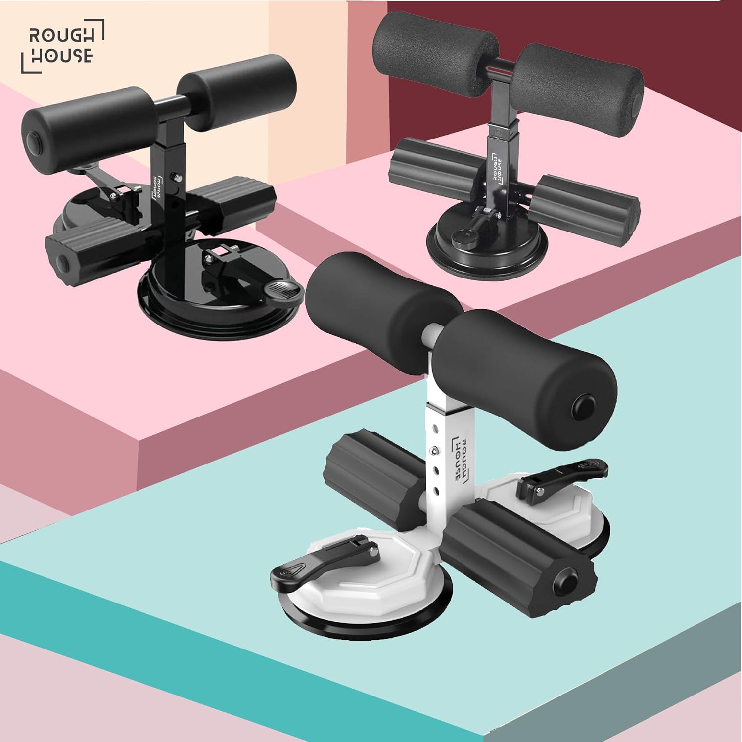 Roughhouse Adjustable Sit-Up Bar For Home Workouts | Portabl...