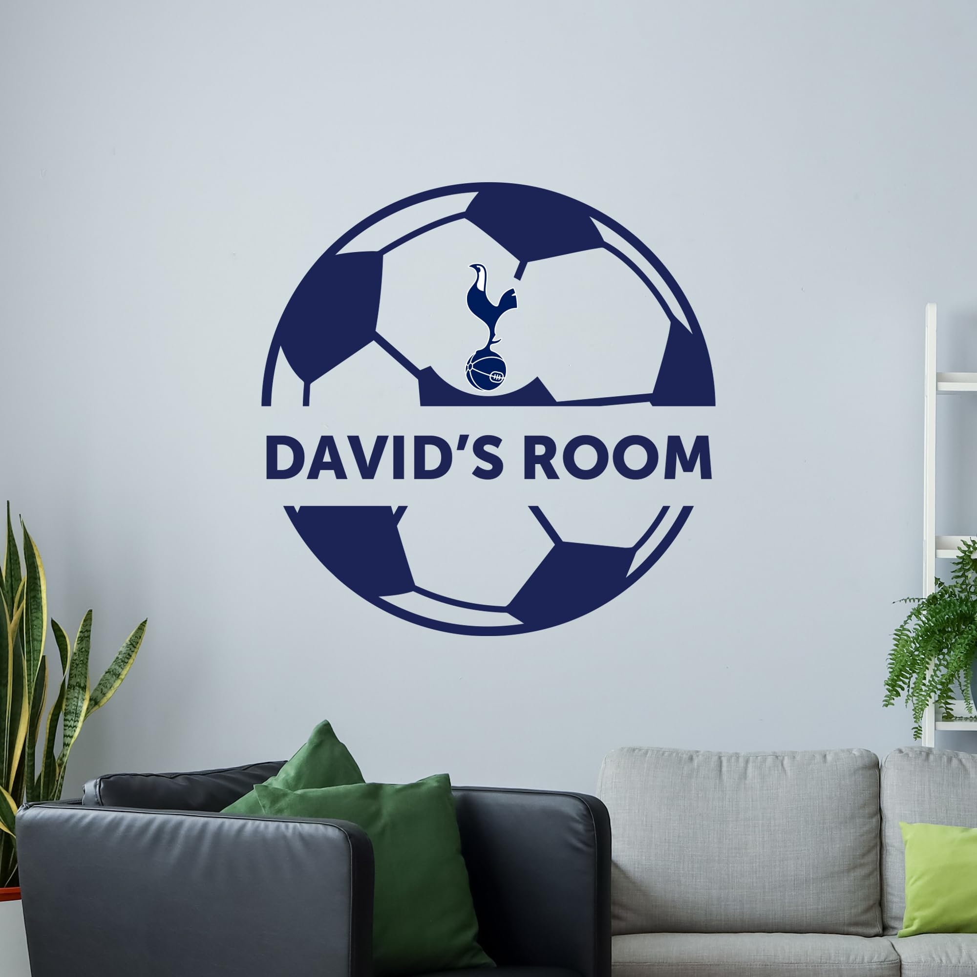 Tottenham Hotspur Personalised Ball Wall Sticker Art Vinyl Mural Football Gift (60cm Width x 60cm Height)