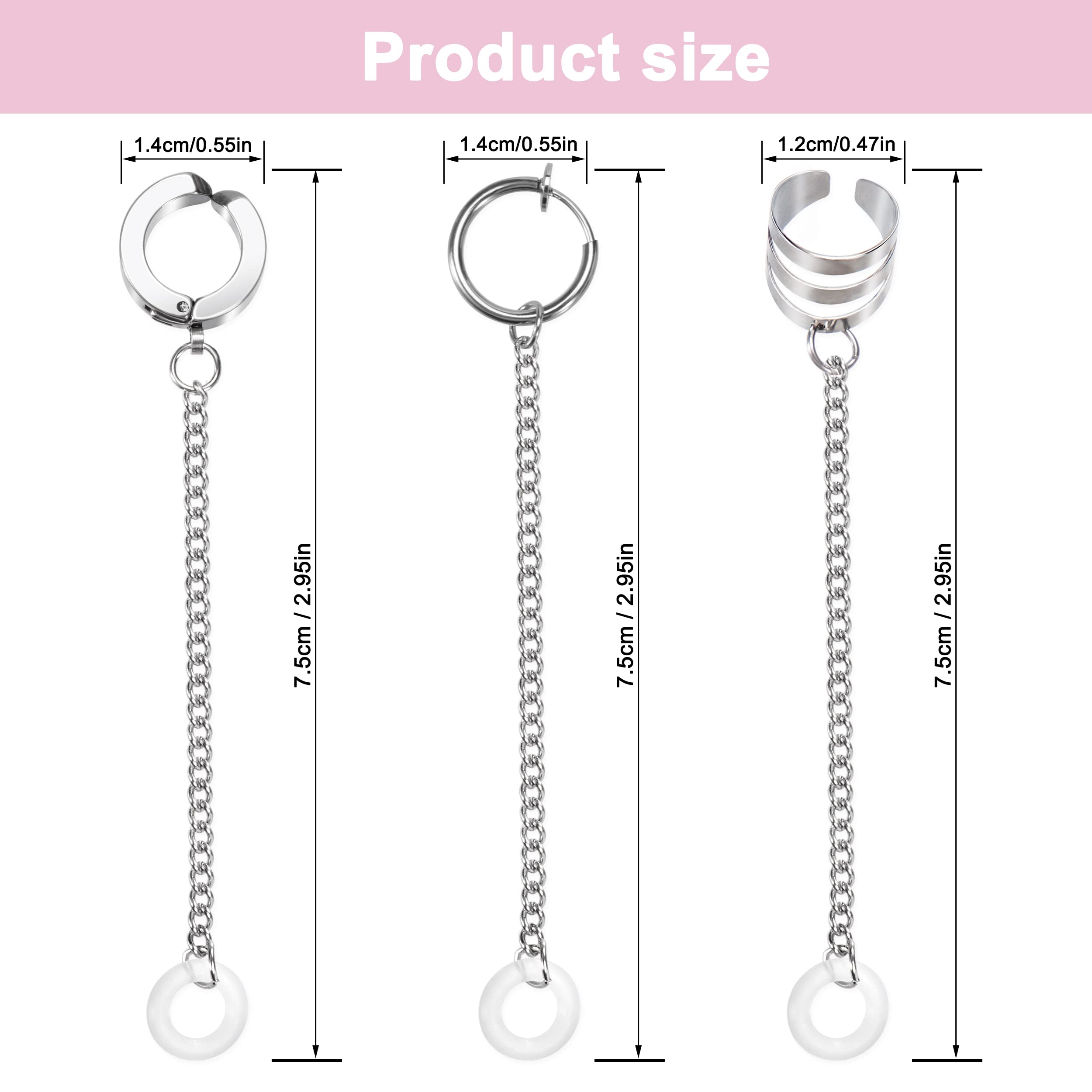 Pendientes Antipérdidas para Auriculares Inalámbricos Bluetooth Moda Ganchos Clip de Oreja Anillo Auricular Antideslizante Compatible con AirPods 3 Pares