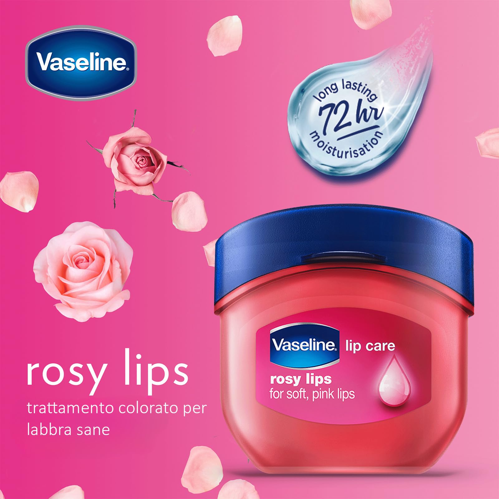 Vaseline Lip Therapy 7G Rosy | Balsamo labbra nutriente per un'idratazione ottimale | Confezione doppia 2 x 7g (Rosy (2 Pezzo))