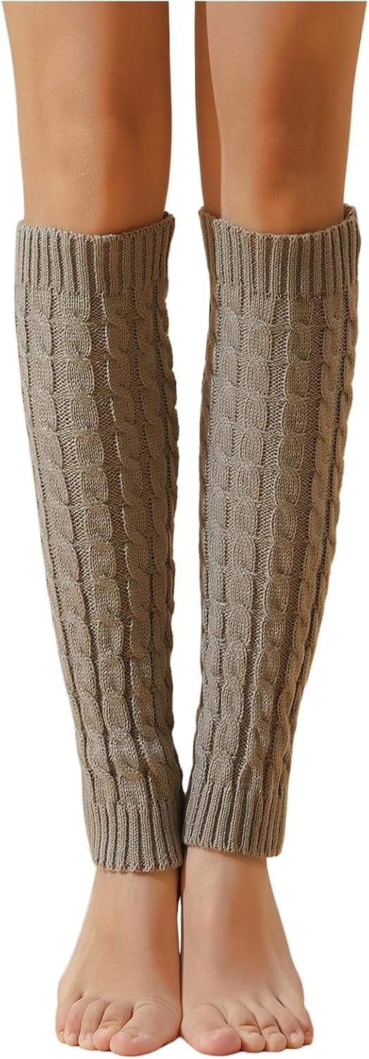 Verdusa Women's Harajuku Leg Warmers Y2K Solid Rib Knit Long Socks