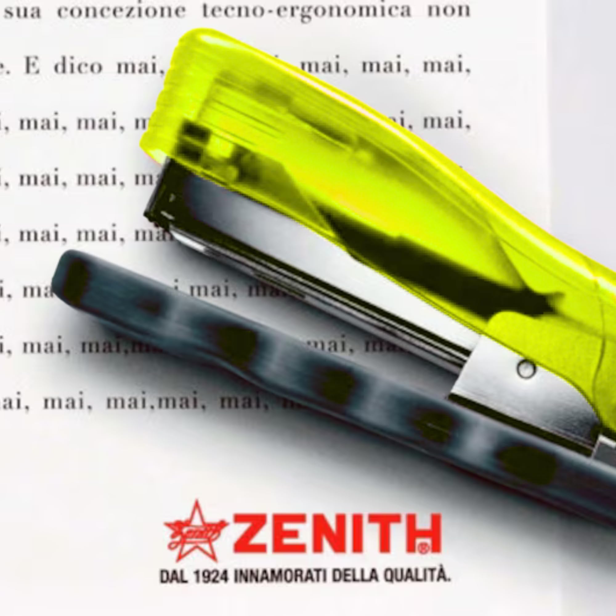 Zenith 501 Agrafeuse de table couleur jaune transparent