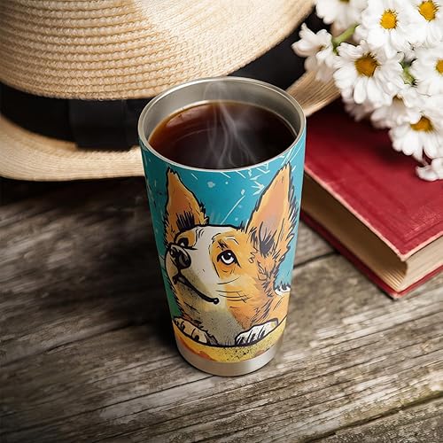 Miniatura 4 de ORCAE Regalos de Corgi de 20 onzas para los amantes de Corgi, regalos de café para los amantes del café, geniales, lindos perros Corgi, taza de café