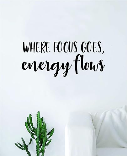 Pegatina de pared con cita de Where Focus Goes Energy Flows con cita de vinilo para decoración del hogar, sala de estar, dormitorio, inspiradora, Pegatina de pared con cita de Where Focus Goes Energy Flows con cita de vinilo para decoración del hogar, sala de estar, dormitorio, inspiradora,