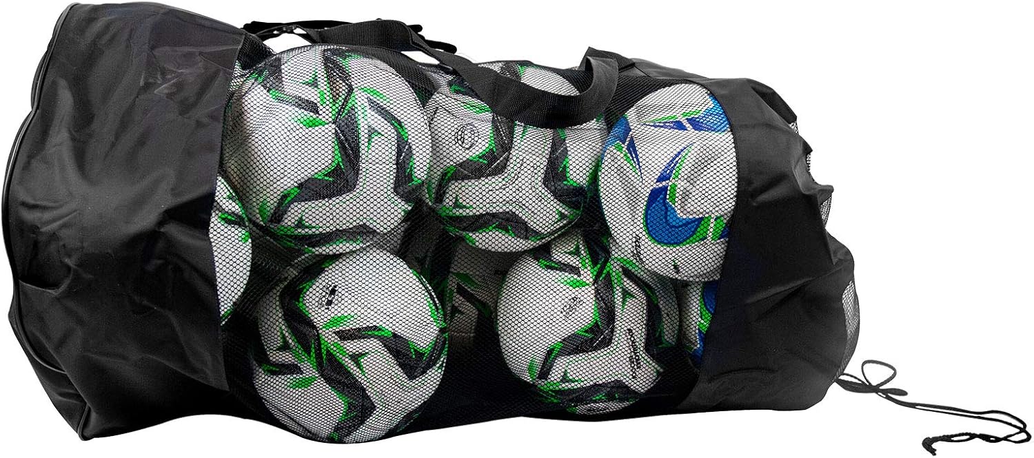 Soccer Innovations Heavy Duty Ball Bag Polyester w/mesh Draw String Bag. Holds 12-15 Balls