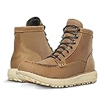 Danner Logger 917 Waterproof Moc Toe Work Boots for Men - Nubuck Leather with Breathable Gore-Tex, Vibram SPE Midsole and 917 Traction Outsole, Bone Brown - 11.5 D