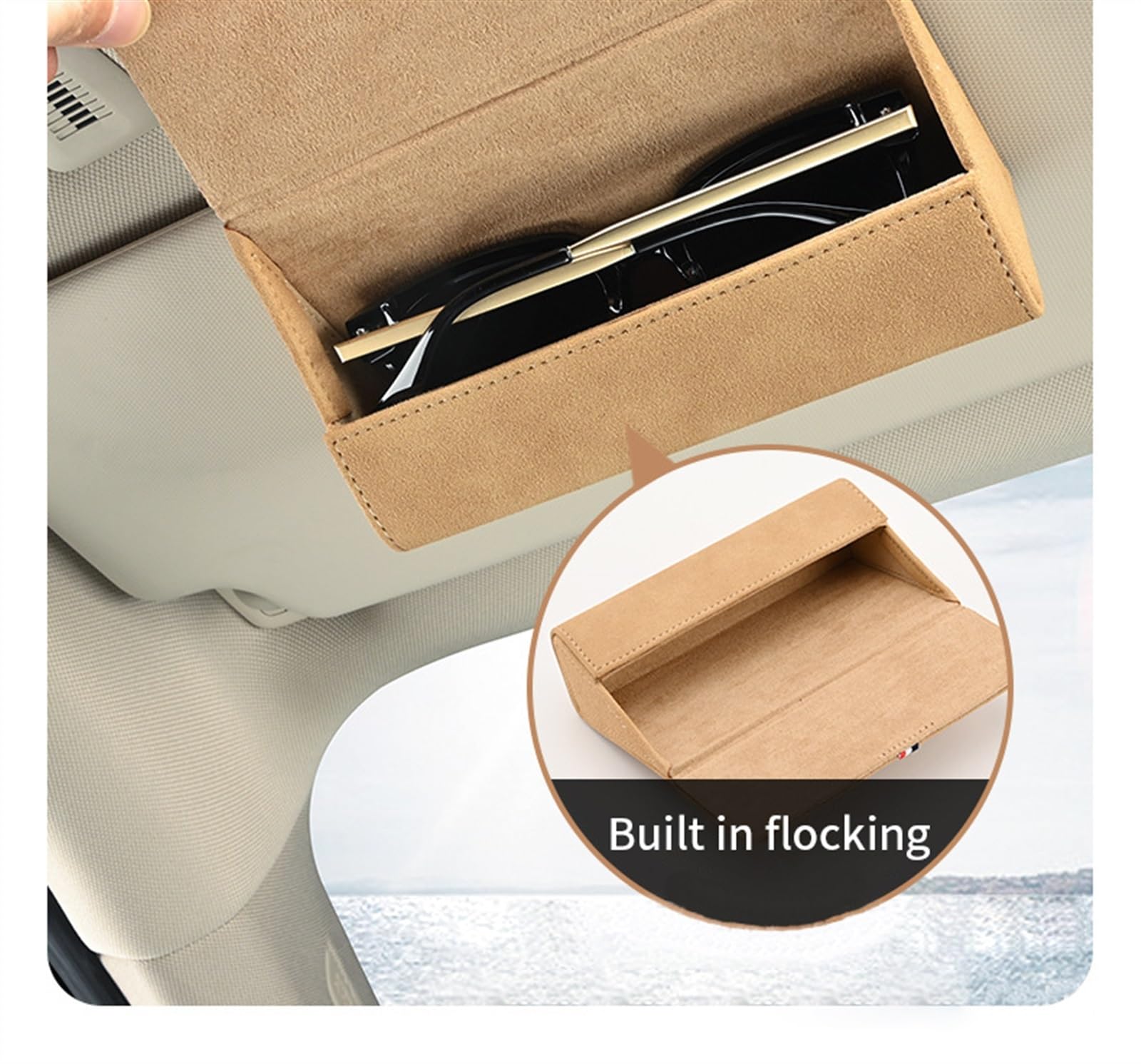 WITTSY Brillenetui Auto Brillenetui Universal Auto Sonnenblende Sonnenbrillenhalter Organizer Zubehör (Color : C)