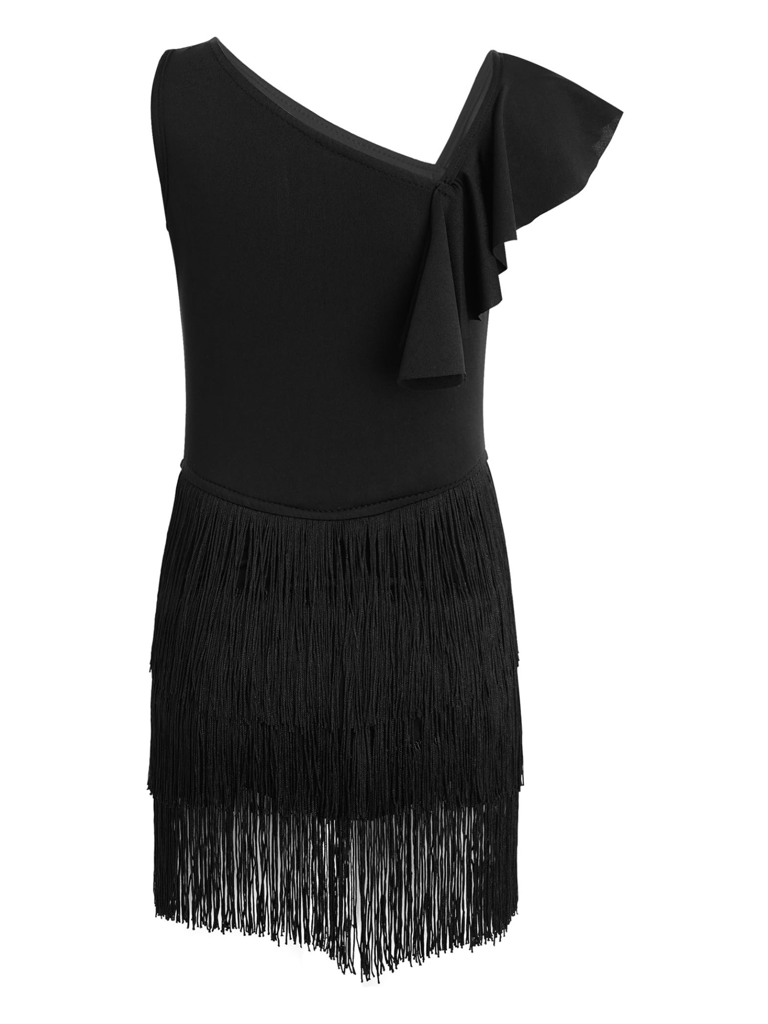Costume Charleston pour Enfants Robe Danse pour Filles avec Franges Et Tresses Robe Danse Latino Américaine Combinaison Sport Moderne Et Jazz