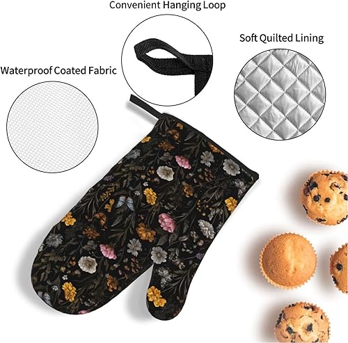 Miniatura 31 de Manoplas de horno y soportes para ollas, arte de mármol blanco y dorado, juego de 4 guantes de cocina resistentes al calor, antideslizantes