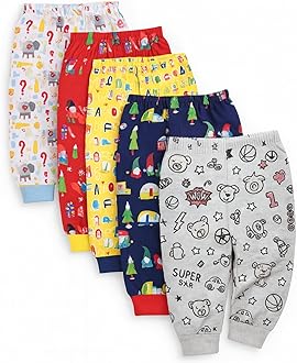 Sponsored Ad - Unisex Cotton Pajama Pants for Boys & Girls Combo Pack | Kids & Baby Soft Sleepwear Pyjamas Combo Pack | Toddler Breathable Nightwear Bottoms