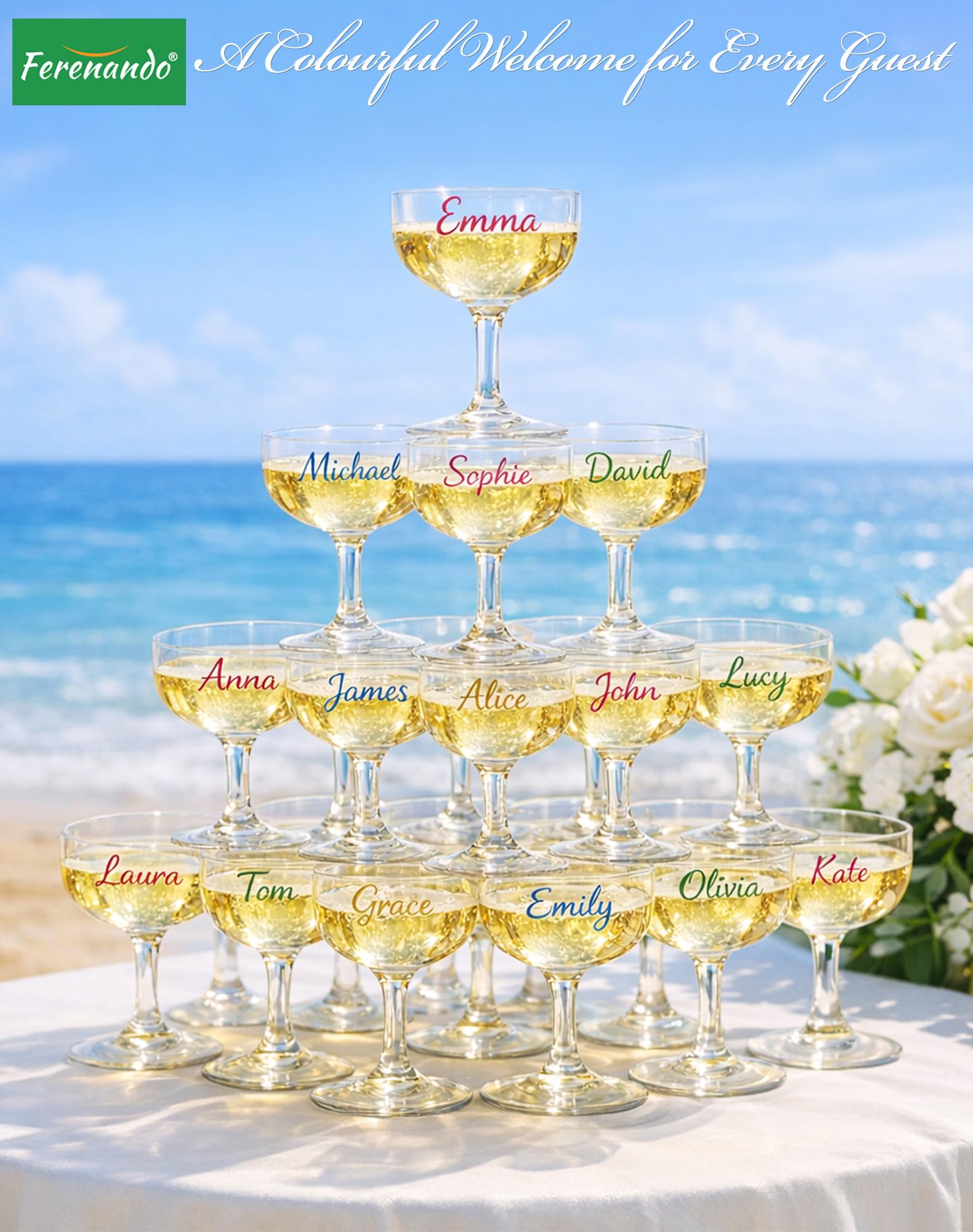 10 Stück Glasmarker für Partys & Feiern, Glasstift Abwaschbar Set mit 6 Silikon Glas Markierung & Reinigungstuch, Schnelltrocknend Glas Stifte für Abendessen, Party, Hochzeit