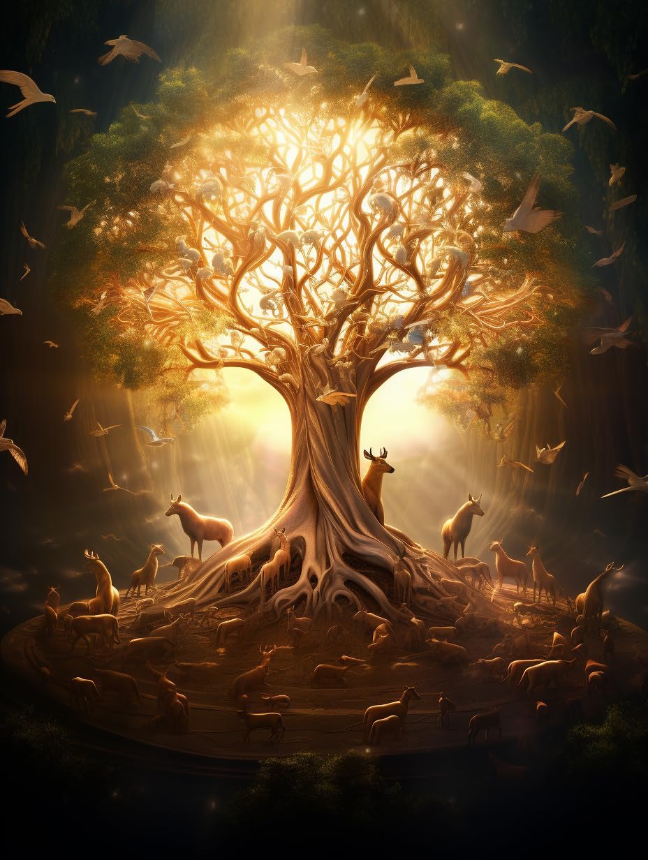 Diymood Paint by Numbers Tree for Adults, DIY Oil Painting