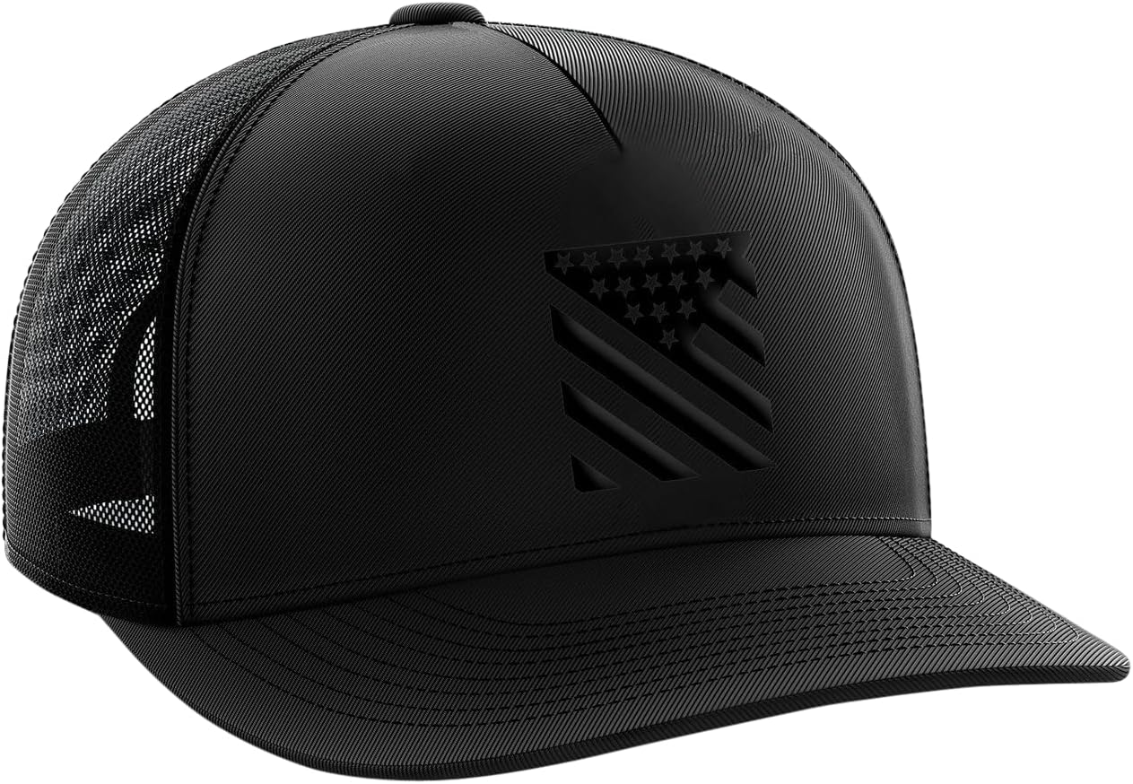Patriotic American Crest PVC Embossed Flag Snapback Hat for Men and Women