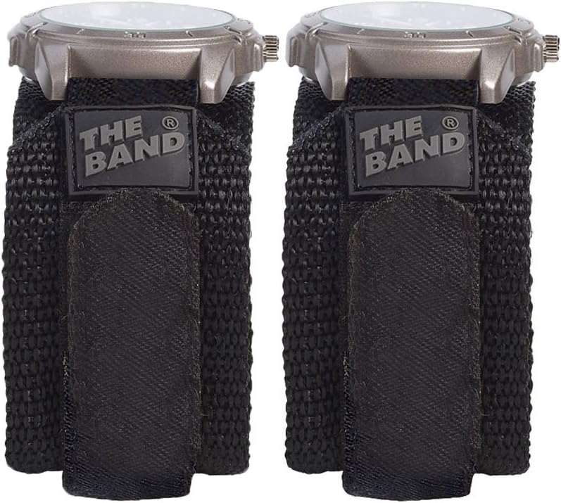 Chums The Band 20mm Wide Sports Velcro Watch Band / Strap, Black (2 Pack)