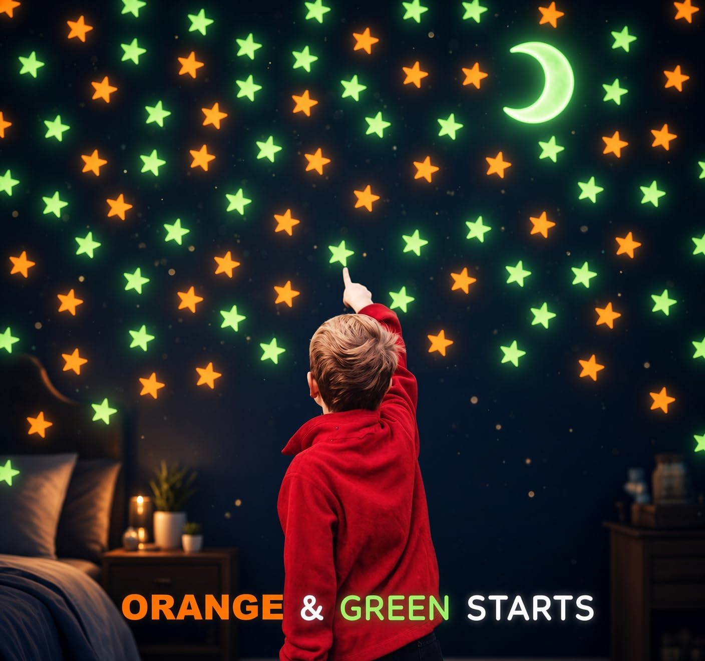 KOLOSSALZ own The Excellence Galaxy Glow in Dark Kids Ceiling Acrylic Reusable Self-Adhesive Sticker s || Kids B'Day Gifts || Pack of 152 Stars || Multi-Colored Earths