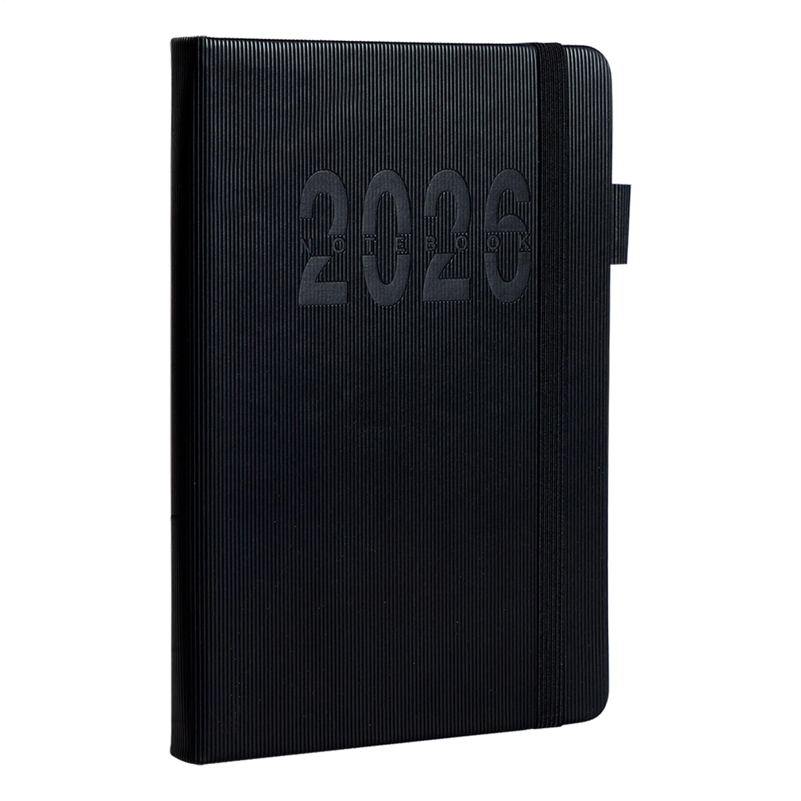 Agenda elegante A5 con cubierta de rayas verticales y cierre seguro 8