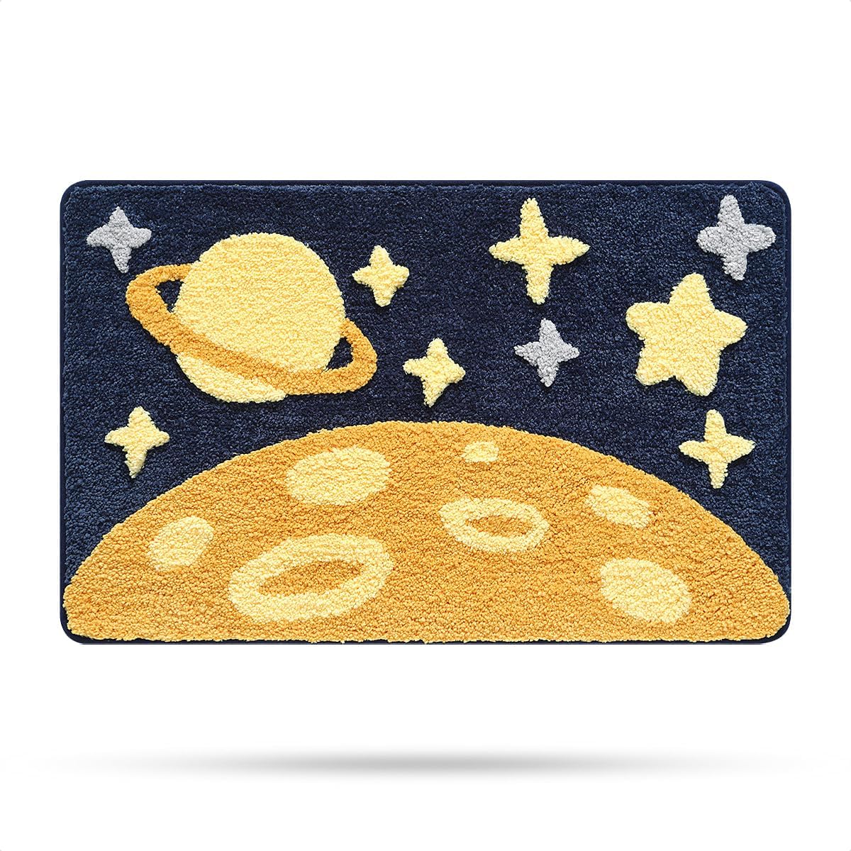 Molesun Cute Planet Bathroom Rug Mat, 20x31, Extra Soft and Absorbent Bath Rugs, Machine Wash Dry, Non-Slip Bath Mat for Tub, Shower, and Bath Room, Planet