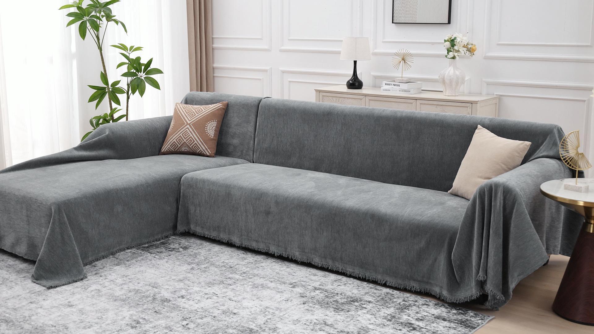 Amazon.com: CAPALOCA Sectional Couch Covers, 2 Pieces Chenille