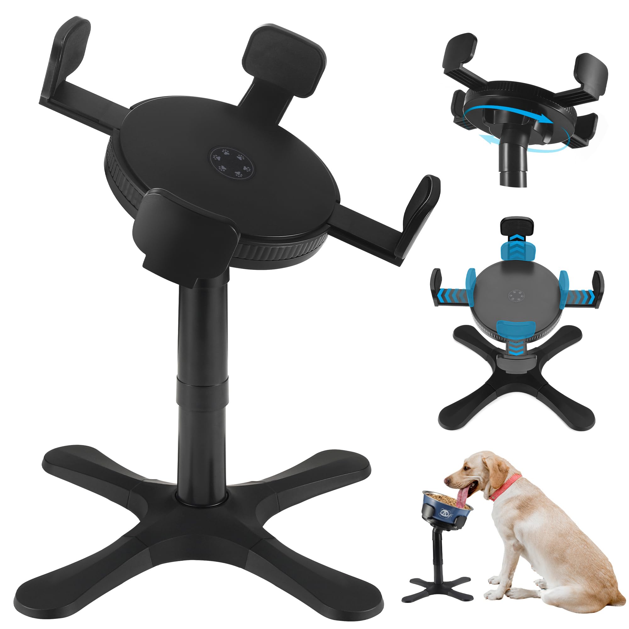 Dog Bowls Elevated Adjustable Stand,Tilted Raised Feeder for 5.5‑9.5in Bowl