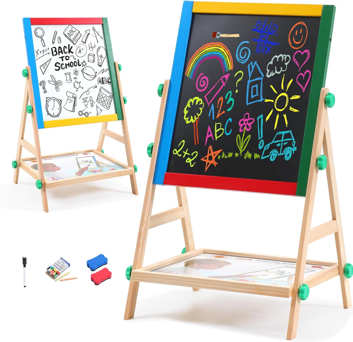 Kinder King Kids Art Easel Double-Sided Art Easel