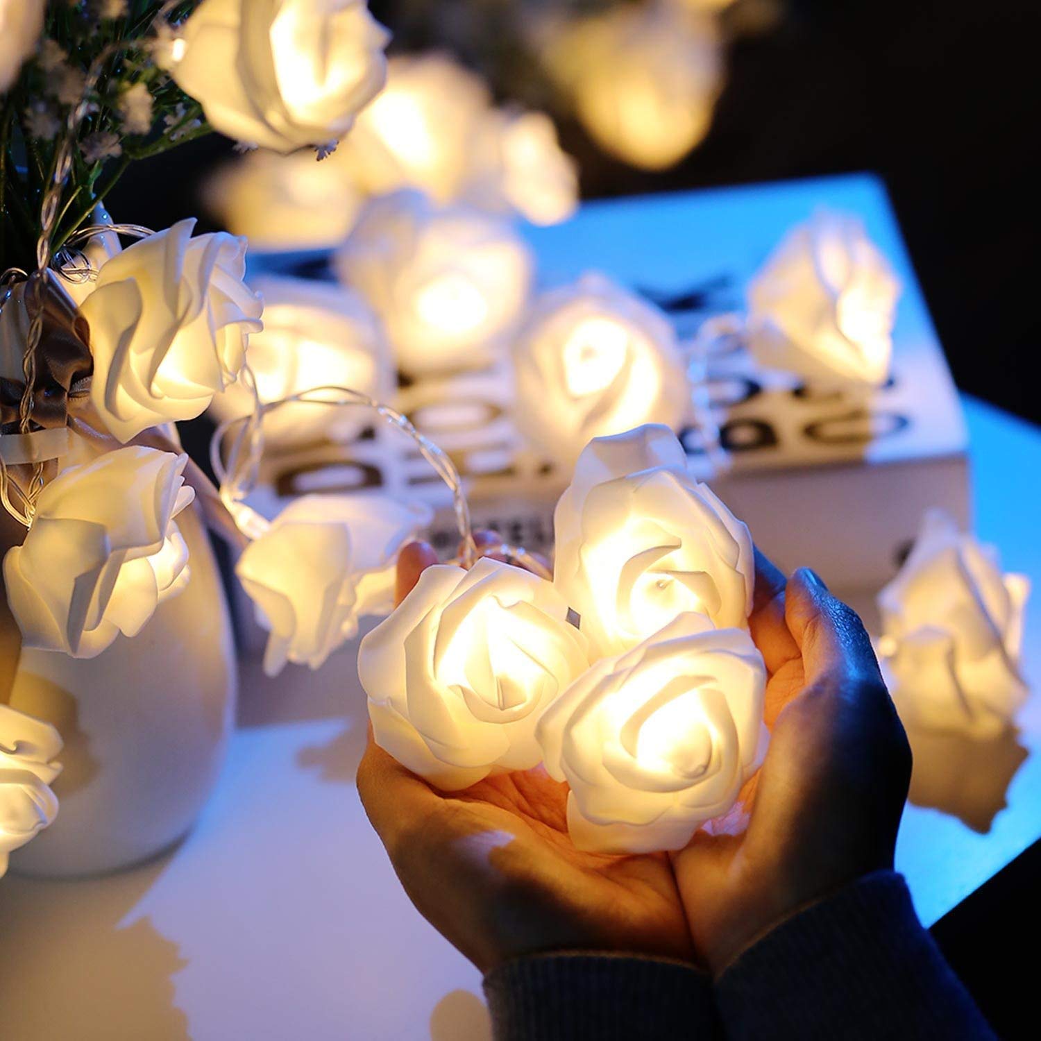 NIYAMAX Rose Flower LED String Fairy Light 14 LED 3 Meter Night Light for Home Decor, Plastic Rose String Lights for Bedroom Decor, LED Light for Indoor, Outdoor Decoration (White, Plug-in) (B0D9SCCHJF) Amazon Price History, Amazon Price Tracker