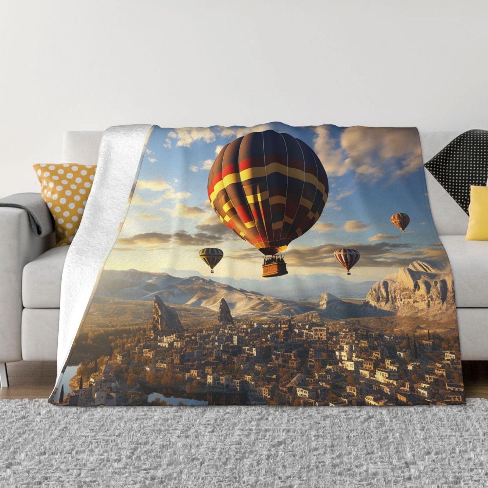 Jeté de canapé en flanelle réversible pour soirées cocooning couverture lit douce chaude 100x76